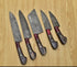 Hasuki- Handgefertigtes Damaststahl-Kochmesser-Set